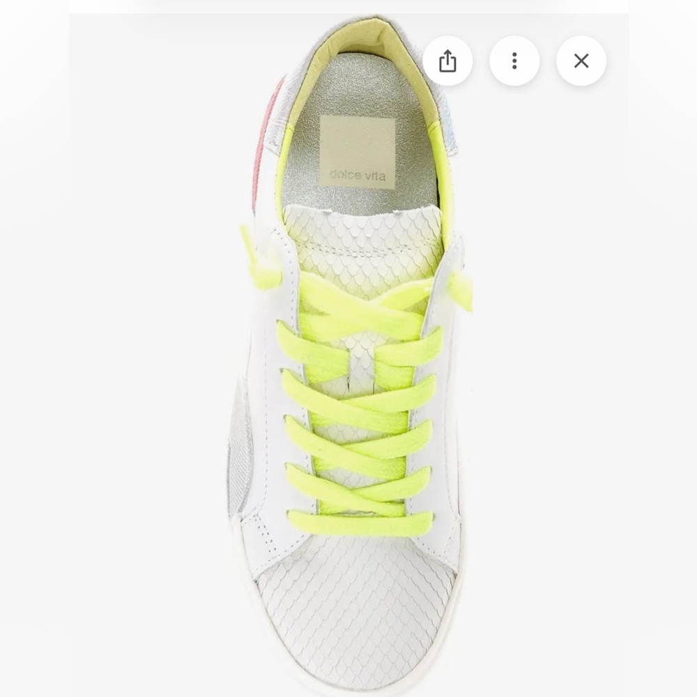 Dolce Vita Women’s Zina Lace-Up Leather Sneakers
White and Neon - Size 9